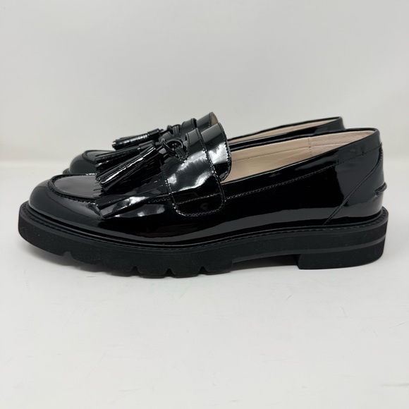 New Stuart Weitzman Mila Patent Tassel Loafer Black Sz 12 - Picture 7 of 16